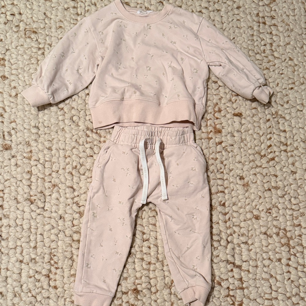 Jamie Kay Pink Floral Sweatshirt and Jogger Set